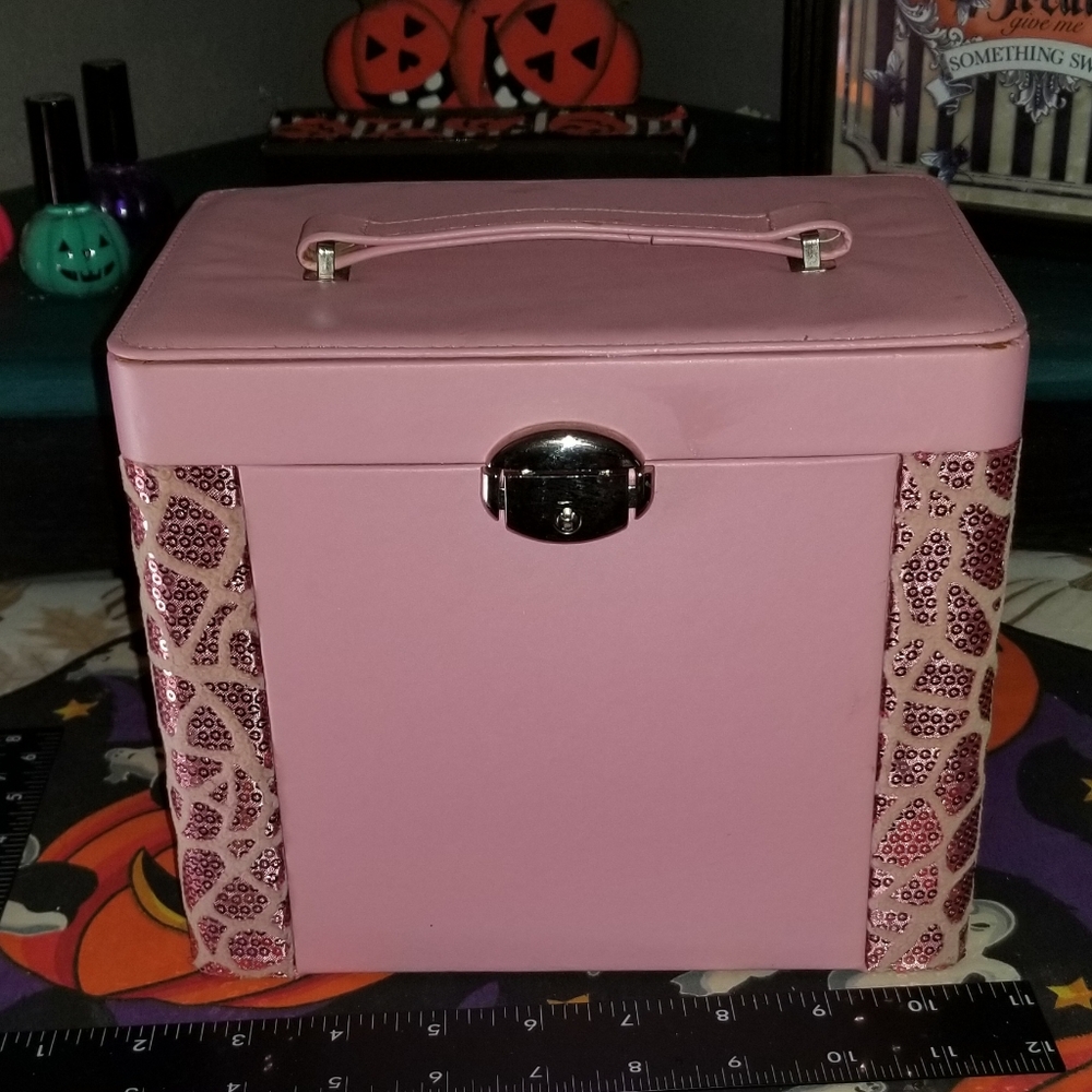 Pretty Pink Makeup Case/ Jewelry Case